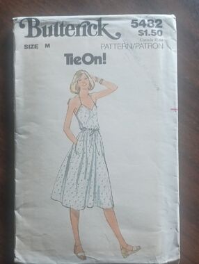 Vintage  (70/80) Butterick Pattern.  Tie-On Sundress Size M